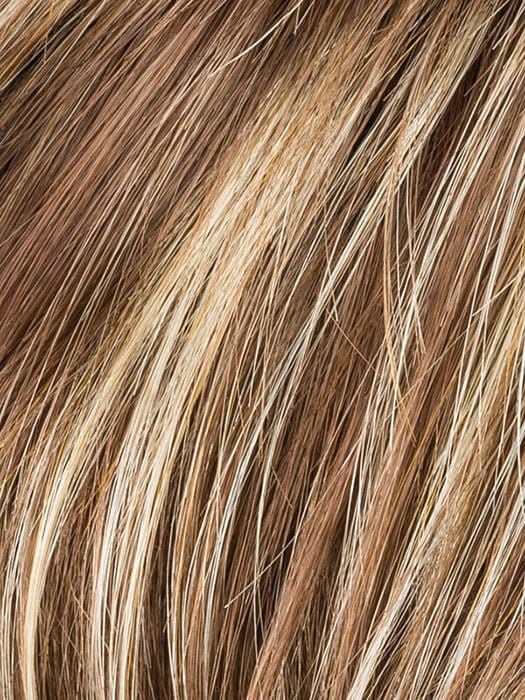 TOBACCO ROOTED 830.26.27 | Medium Brown Blended with Light Auburn with Light Golden Blonde and Dark Strawberry Blonde Blend with Shaded Roots