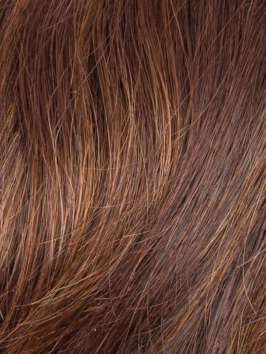 DARK CHOCOLATE LIGHTED 4.33.6 | Darkest Brown and Dark Auburn with Light Reddish Auburn Blend with Highlights Throughout and Concentrated in the Front
