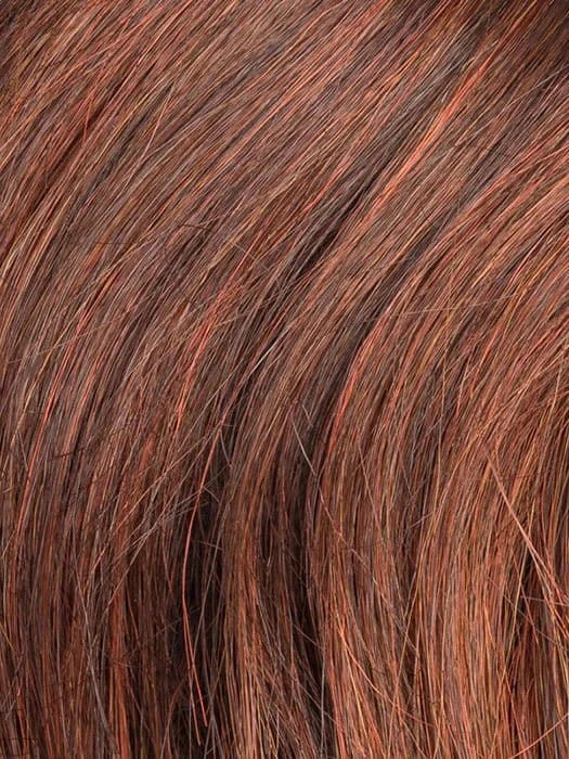 RED VINO LIGHTED 33.130.4 | Dark Auburn, Deep Copper Brown, and Darkest Brown Blend with Highlights throughout and Concentrated in the front