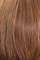 Mocha Blend | A rich, dimensional brunette featuring a dark mocha brown base blended with warm chestnut and caramel-brown tones, accented by fine golden-copper highlights throughout.