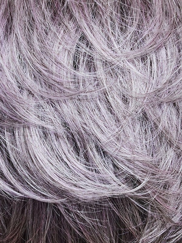 Lilac Silver R | A hint of soft lilac tone is added to the base transitional silver color (light to medium grey). The dark root tone creates a trendy, fun vibe.