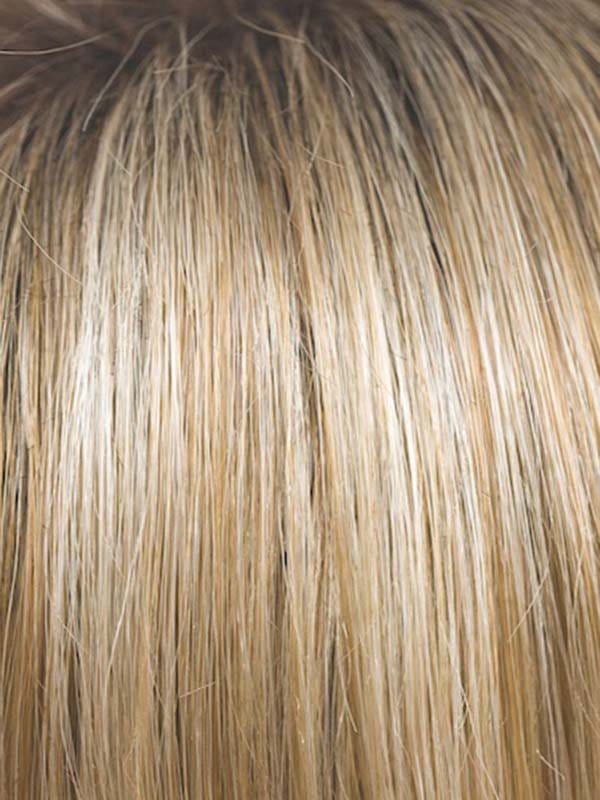 Creamy Toffee R | Rooted Dark Blonde Evenly Blended with Light Platinum Blonde and Light Honey Blonde