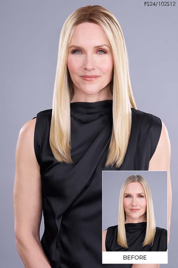 Open Box | Top Trend Lace HD Straight 18" Topper by Jon Renau | Heat Friendly Synthetic Hair | 8RH14 - Wig Studio 1
