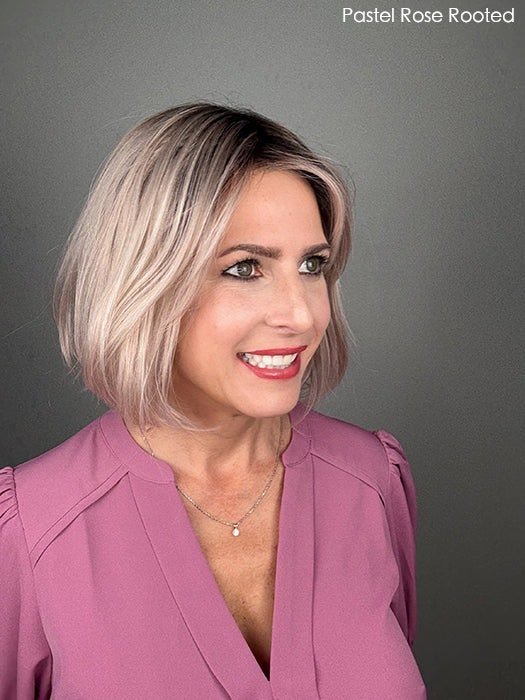 Open Box | Vivi Wig by Ellen Wille | Petite/Average Cap | Pastel Rose Rooted - Wig Studio 1