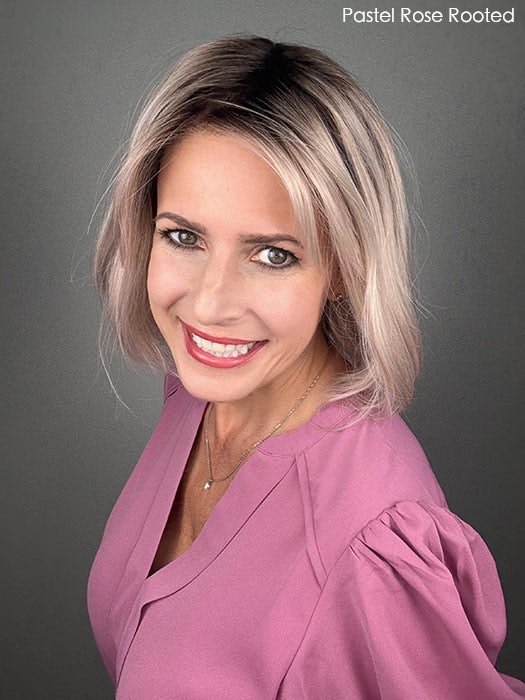 Open Box | Vivi Wig by Ellen Wille | Petite/Average Cap | Pastel Rose Rooted - Wig Studio 1