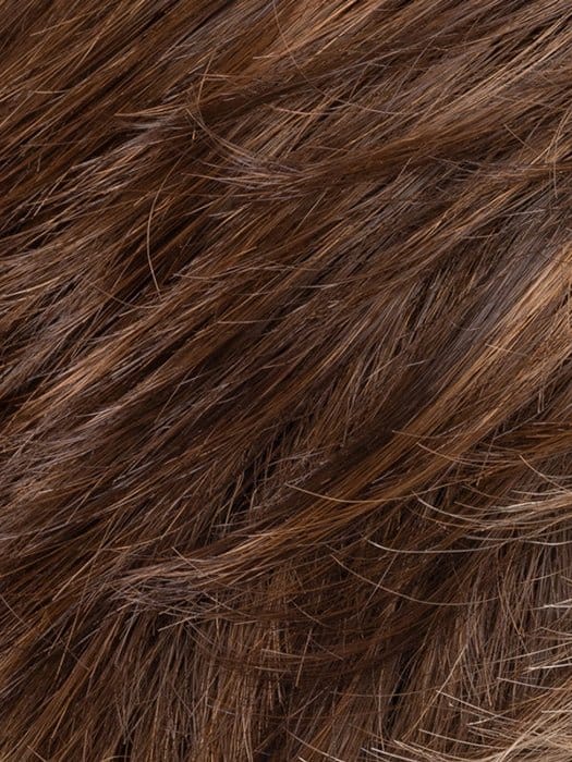 TOFFEE BROWN LIGHTED 830.27.20 | Medium Brown Blended with Light Auburn and Dark/Light Strawberry Blonde Blend with Highlights Throughout and Concentrated in the Front