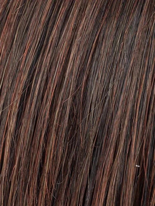 DARK AUBURN ROOTED 33.130.2 | Dark Auburn and Deep Copper Brown with Black/Dark Brown Blend with Shaded Roots