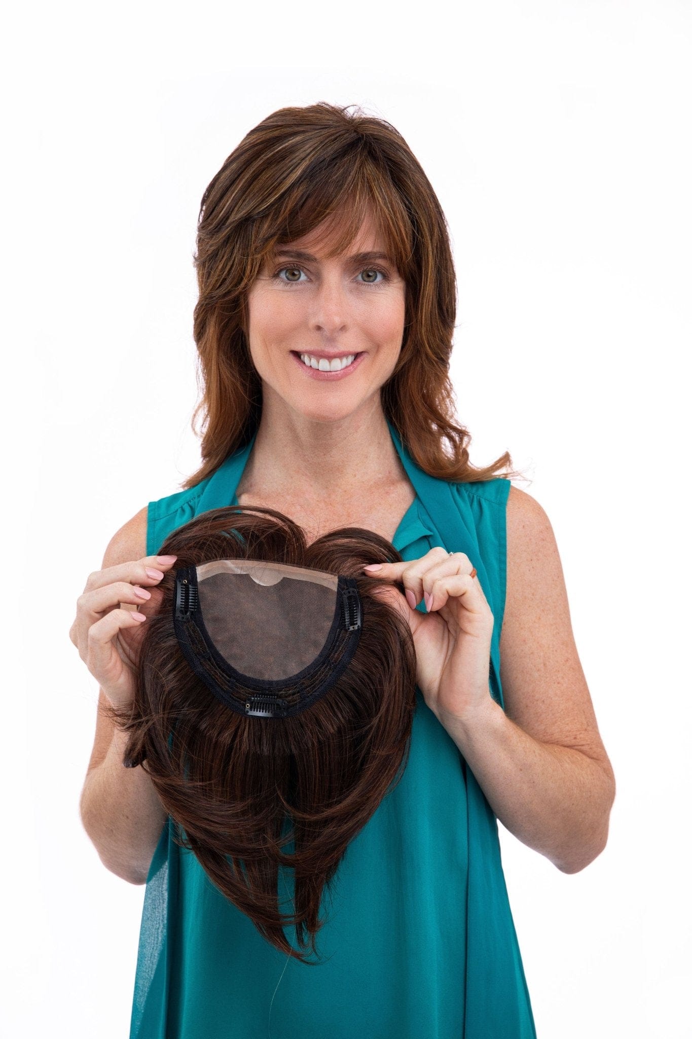 Hand-Tied Hair Topper for Thinning Crown | Heat-Friendly  display picture 3