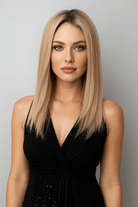 Sophia European Human Hair Wig by PUSH in color Brulee Front View