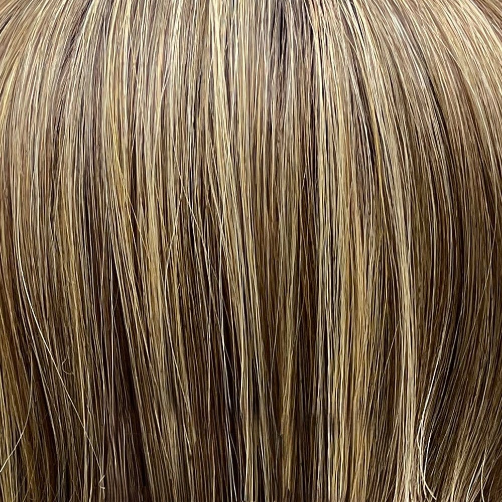 Toasted Walnut-R | 10/25+8 | Medium brown rooted, ash brown, medium gold blonde, and light brown blended to perfection.