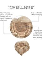 Top Billing 8" by Raquel Welch | HF Synthetic Lace Front Hair Topper | Mono Top - Wig Studio 1