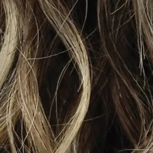 ICED MOCHA | 8/18/26RT8 | Light Chestnut Brown Base with Light Brown, Ash Blonde, Golden Blonde Painted Highlights