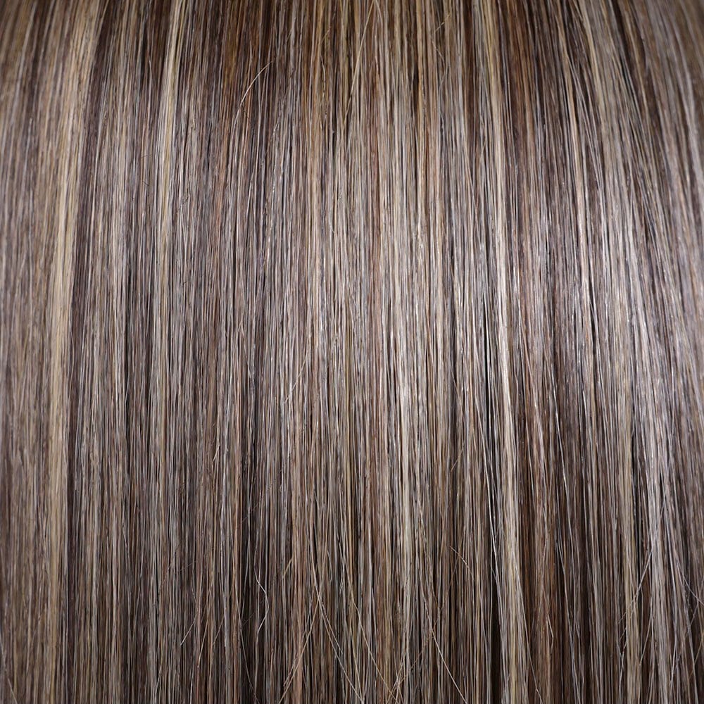 Chocolate Buttercream-R | 8/25+4 | Chocolate Buttercream Root is a rich blend of deep chocolate brown roots melting into buttery golden brown tones with caramel and honey highlights. This warm, multidimensional shade flatters all skin tones.