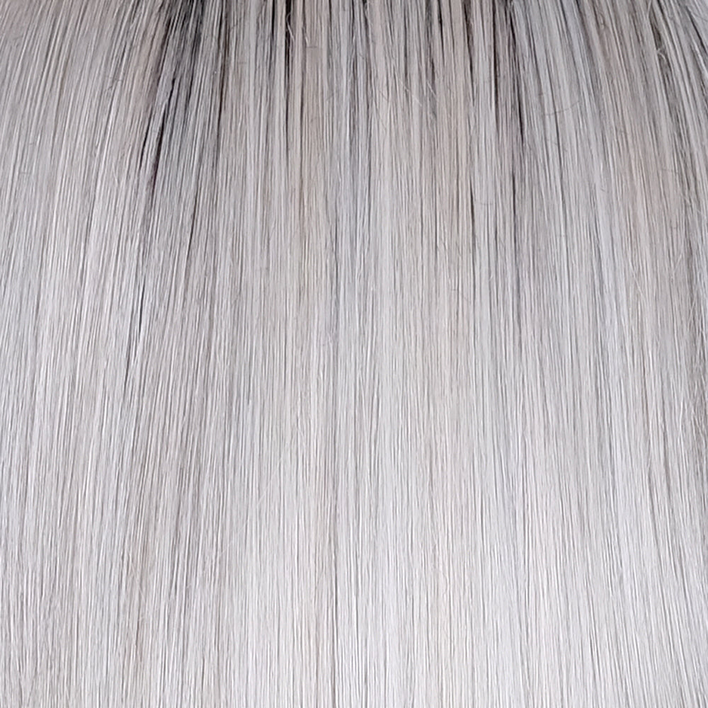 BelleTress Wigs | Chrome | 4R/51/56/60 | Cappuccino brown root with gradual mixture of 30% grey, 10% grey and white at the tip