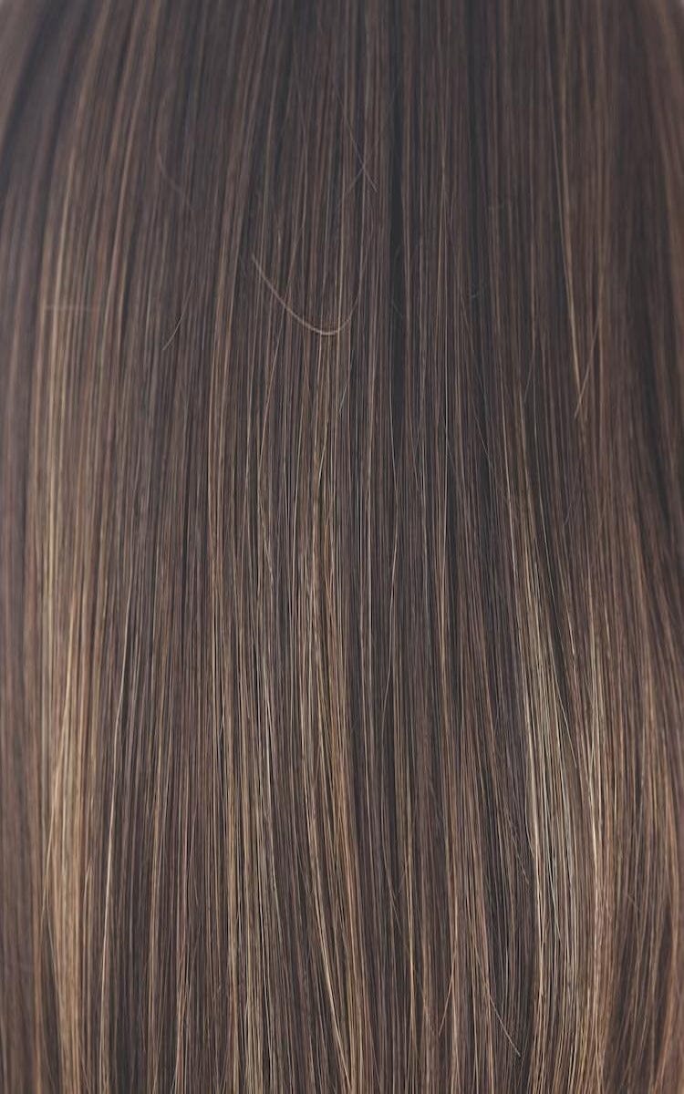 COFFEE LATTE R | Dark Root, Dark Brown base with 50/50 of Medium Chocolate Brown and Medium Golden Blonde