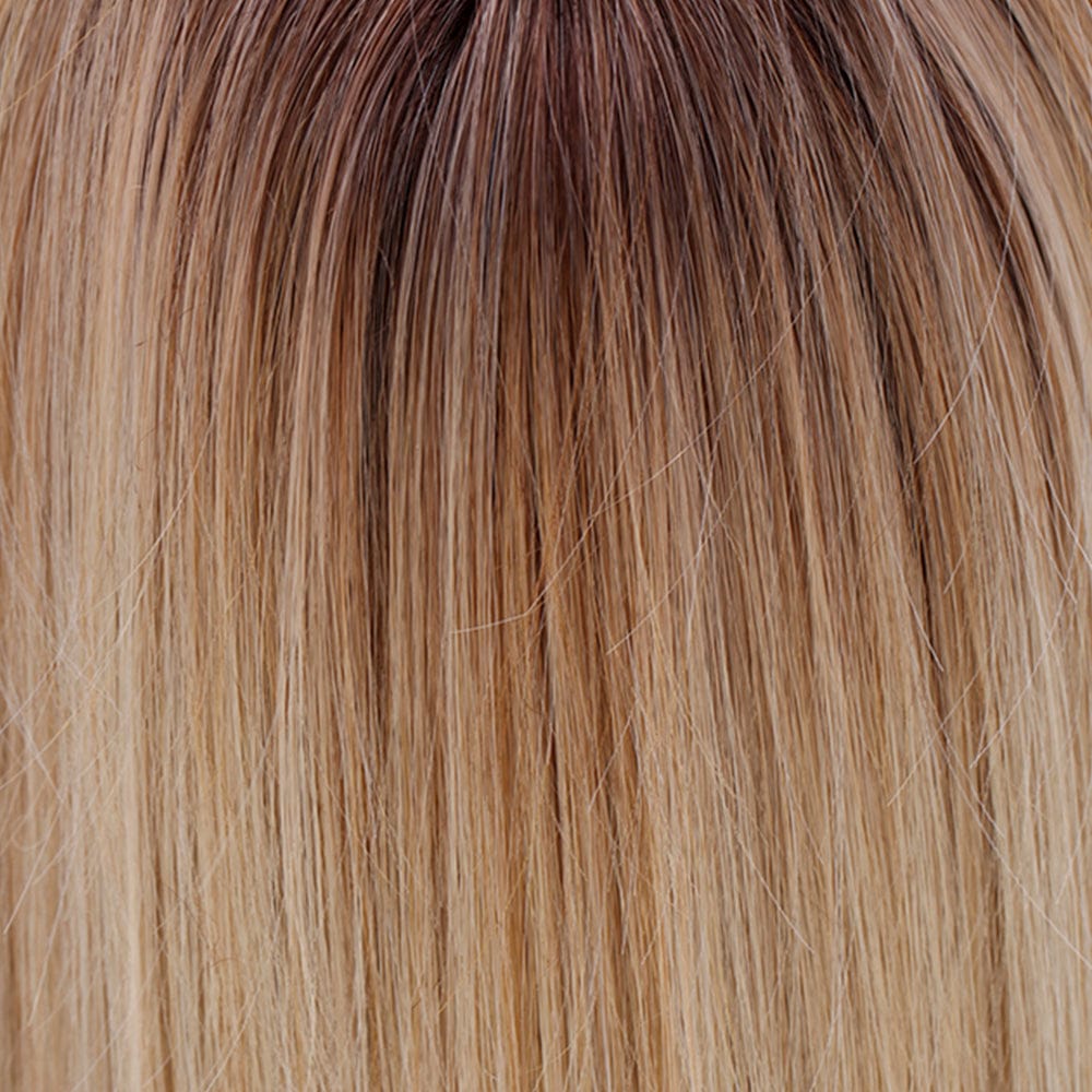 Honey with Chai Latte | 11R/88B/613 | A blend of Sienna Brown and cool medium brown rooting with a blend of honey blonde, light blonde and smoky blonde with a hint of pure blonde
