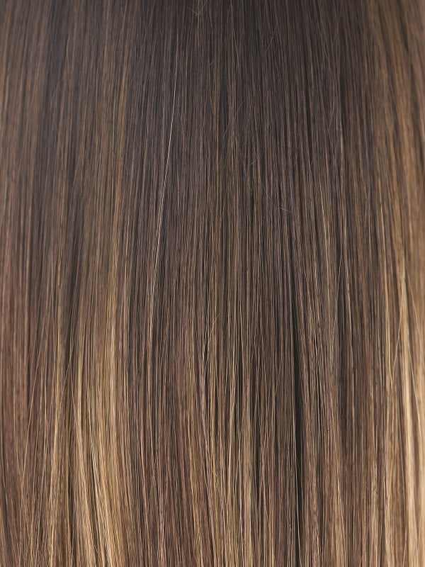 Rene of Paris Wigs | MARBLE-BROWN-LR | Medium Brown blended with Light Honey Brown and Long Dark Brown roots