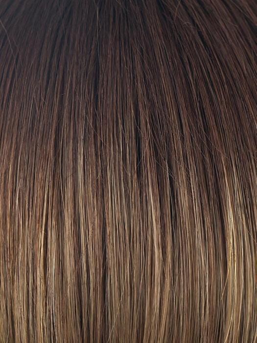 MOCHACCINO-LR | Dark with light brown base and strawberry blonde highlights with Longer Roots