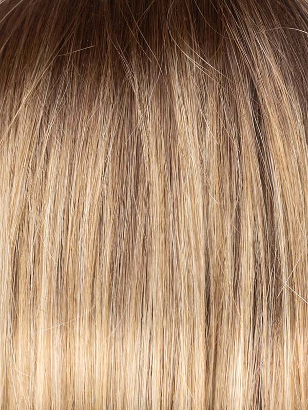 Melted Caramel | Warm and rich brown root melting into golden caramel blonde and natural medium blonde tips