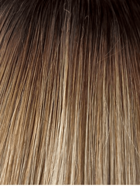 SPRING-HONEY-LR | Rooted Honey Blonde and Gold Platinum Blonde blend with Longer Roots