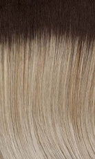 SUNFLOWER-Light ash blonde with platinum blonde highlights and medium brown roots