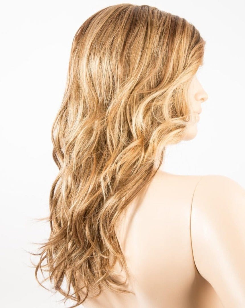 LIGHT BERNSTEIN ROOTED | Light Auburn, Light Honey Blonde, and Light Reddish Brown blend and Dark Roots
