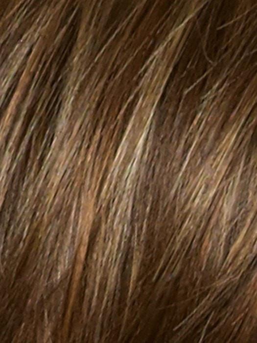 ALMOND ROCKA | Dark Golden Brown base color with Strawberry Blonde and Bright Cooper evenly blended highlights