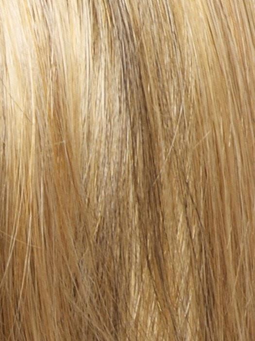BUTTER PECAN-R | Rooted Dark with a Light Golden Blonde base with Brown and Medium Auburn evenly blended lowlights