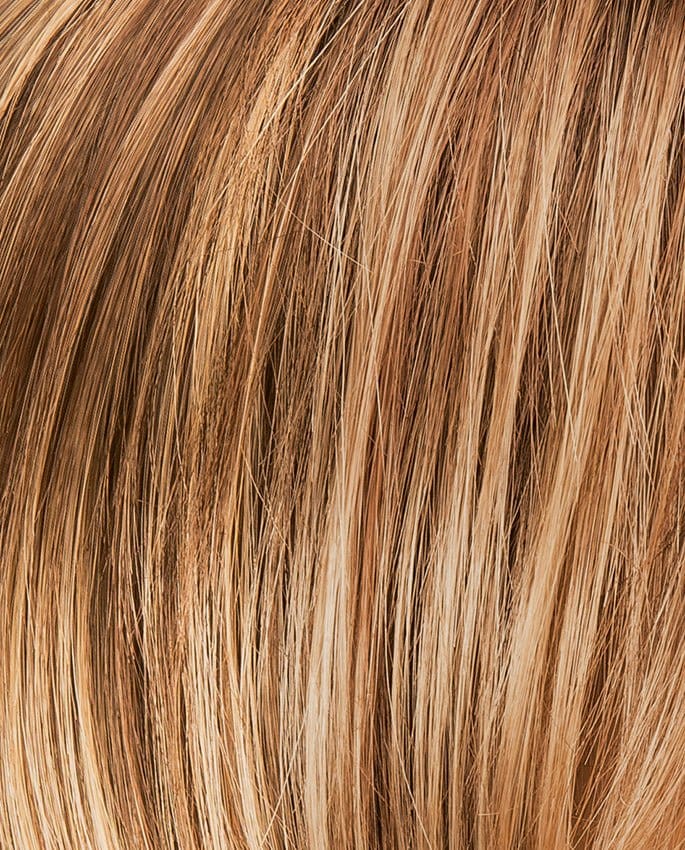 Light Bernstein rooted | Light Auburn, Light Honey Blonde, and Light Reddish Brown blend and Dark Roots