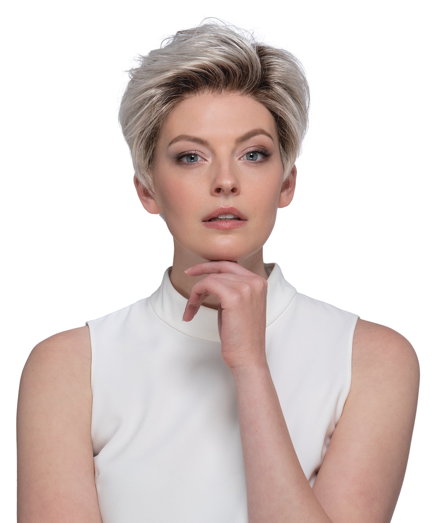 Easton Petite Synthetic Lace Front Wig by Estetica | Mono Top - Wig Studio 1