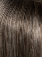 SALT PEPPER ROOTED | Light Natural Brown with 75% Gray, Medium Brown with 70% Gray and Pure White Blend with Brown Roots