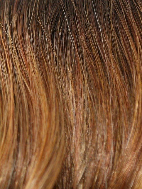 Honey Brown R | Mid Golden Brown base with dark Brn rooted