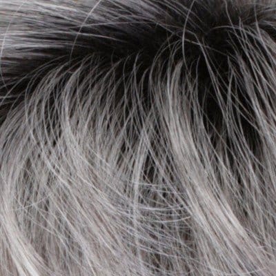 CHROMERT1B | Grey and White with 25% Medium Brown Blend and Off-Black Rooting
