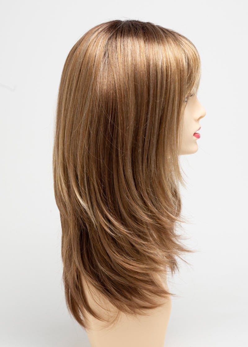 Golden Nutmeg | Chocolate brown roots with strawberry blonde glazed with buttery golden blonde