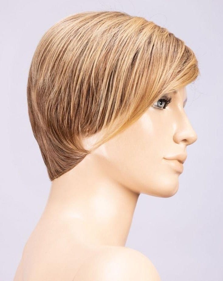 LIGHT BERNSTEIN ROOTED | Light Auburn, Light Honey Blonde, and Light Reddish Brown blend and Dark Roots