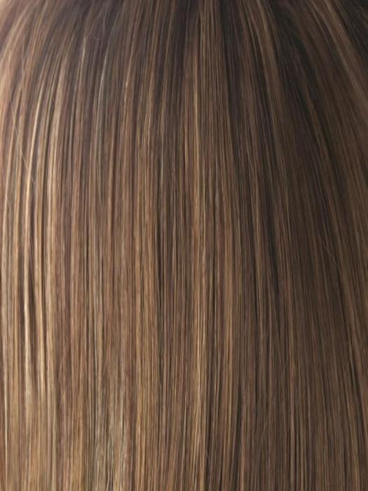 ALMOND SPICE R | Rooted Dark with a Medium Brown base and a Honey and Platinum Blonde blended highlight