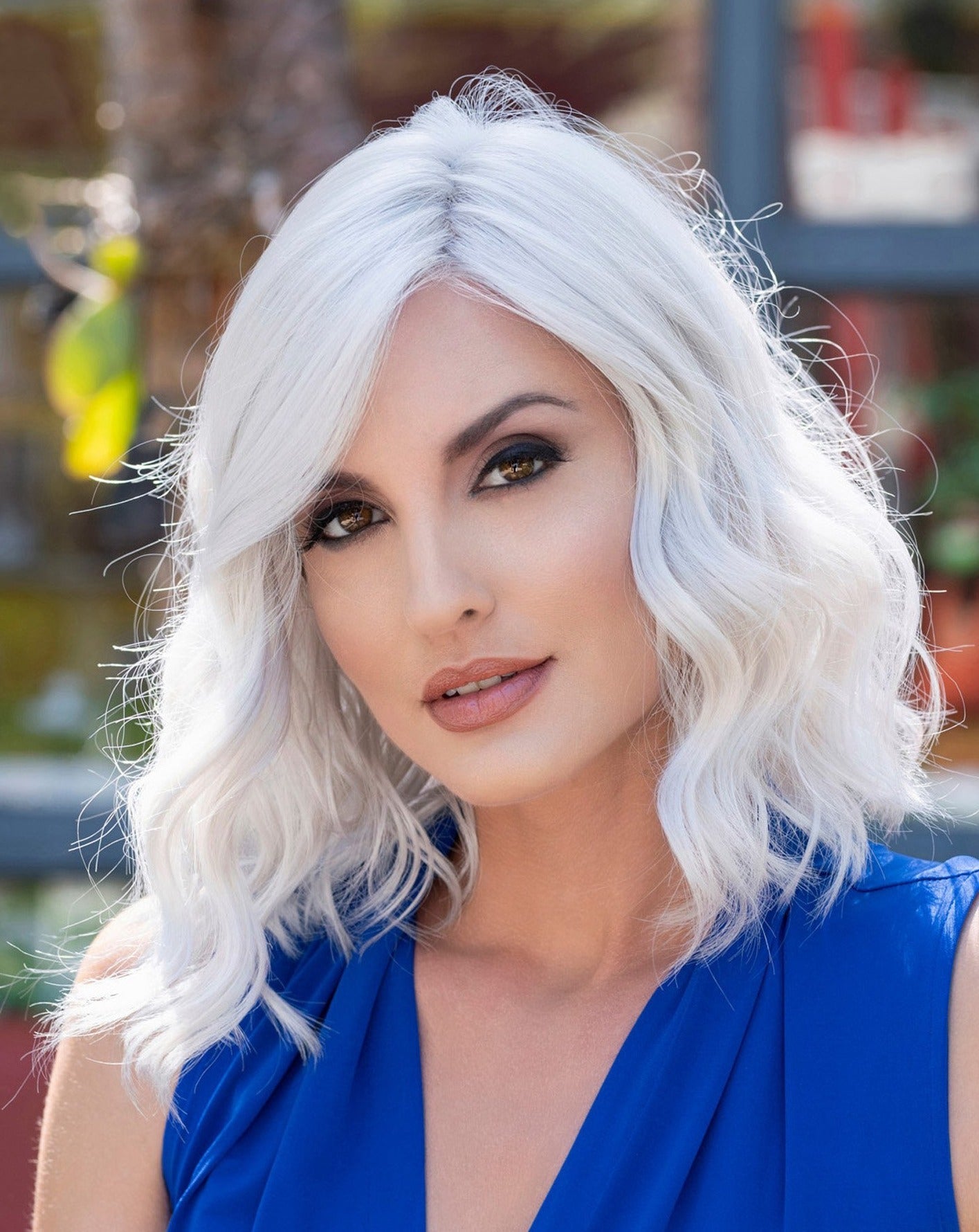 Open Box | Emma by Envy | Human Hair/Heat Friendly Synthetic Blend Wig | Chocolate Cherry - Wig Studio 1