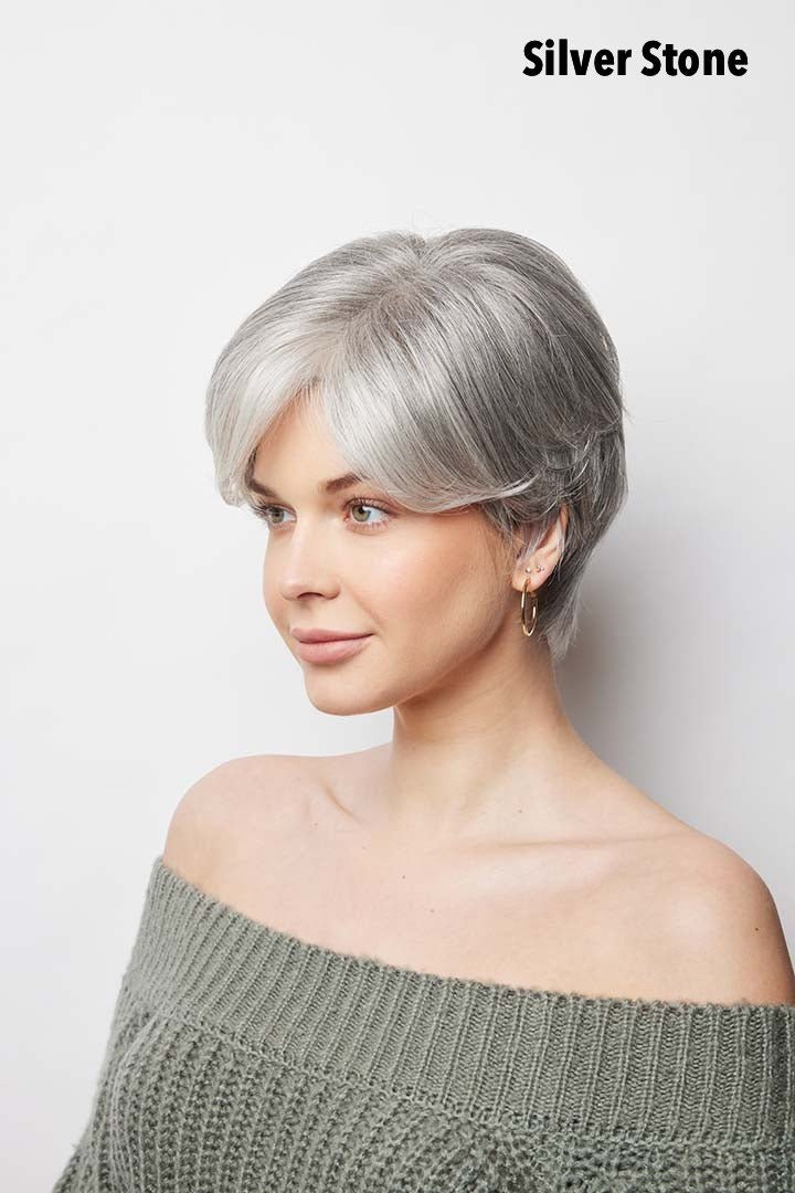 Open Box | Pixie TP Mono Hand Tied Topper by Amore | Heat Friendly Synthetic Hair | NM Cashmere Brown - SR - Wig Studio 1