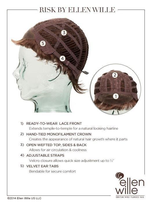 Open Box | Risk Wig by Ellen Wille | Petite/Average Cap | Espresso Mix - Wig Studio 1