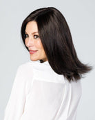 Open Box | Top Coverage Hand Tied Straight Topper 12" by Jon Renau | Synthetic Hair | 1B - Wig Studio 1