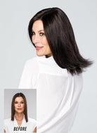 Open Box | Top Coverage Hand Tied Straight Topper 12" by Jon Renau | Synthetic Hair | 1B - Wig Studio 1