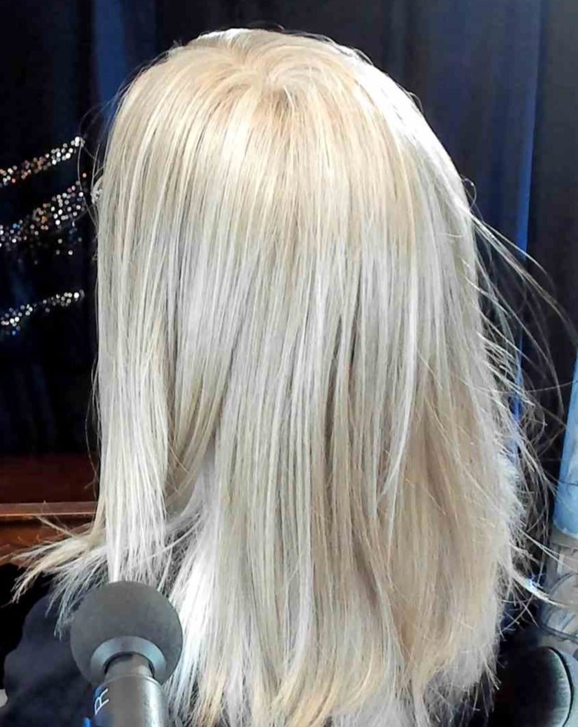 Open Box | Top Coverage Hand Tied Straight Topper 12" by Jon Renau | Synthetic Hair | 1B - Wig Studio 1