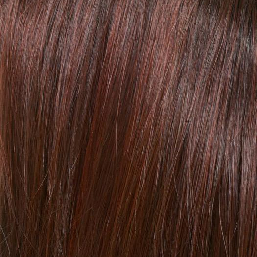 Chocolate Cherry | Sable brown roots with chestnuts undertones topped with a deep cherry red