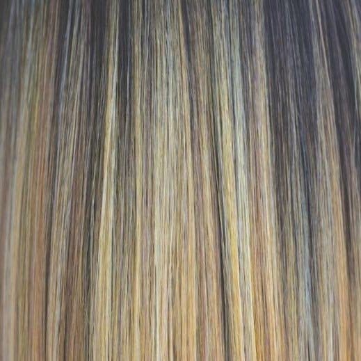 Sunkiss | Medium brown base with a blend of strawberry blond and golden blond highlights