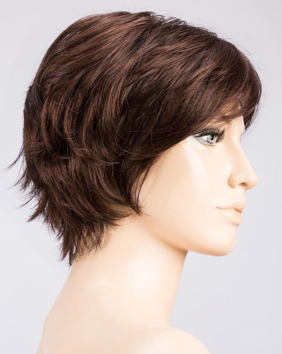 DARK CHOCOLATE ROOTED | Dark Brown base with Light Reddish Brown highlights with Dark Roots