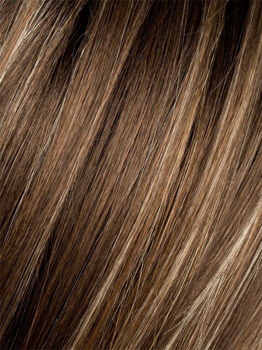 Tobacco Rooted 830.27.26 | Medium Brown base with Light Golden Blonde highlights and Light Auburn lowlights and Dark Roots