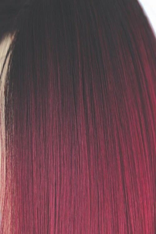 Plum Dandy | Dark brown root that contrasts into a punchy plumb, red violet and raspberry rouges