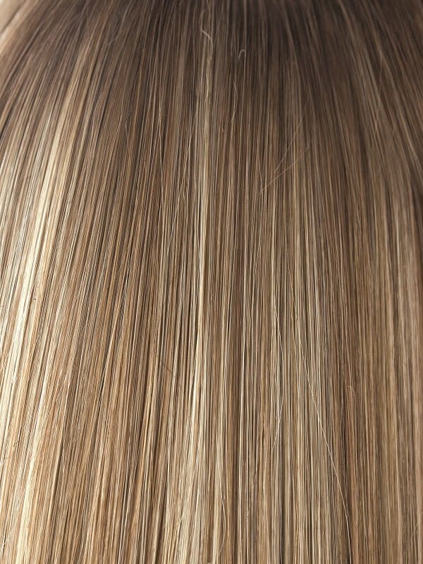 Spring Honey LR | medium gold honey brown root combined with a mixture of white blonde highlights and strawberry blonds